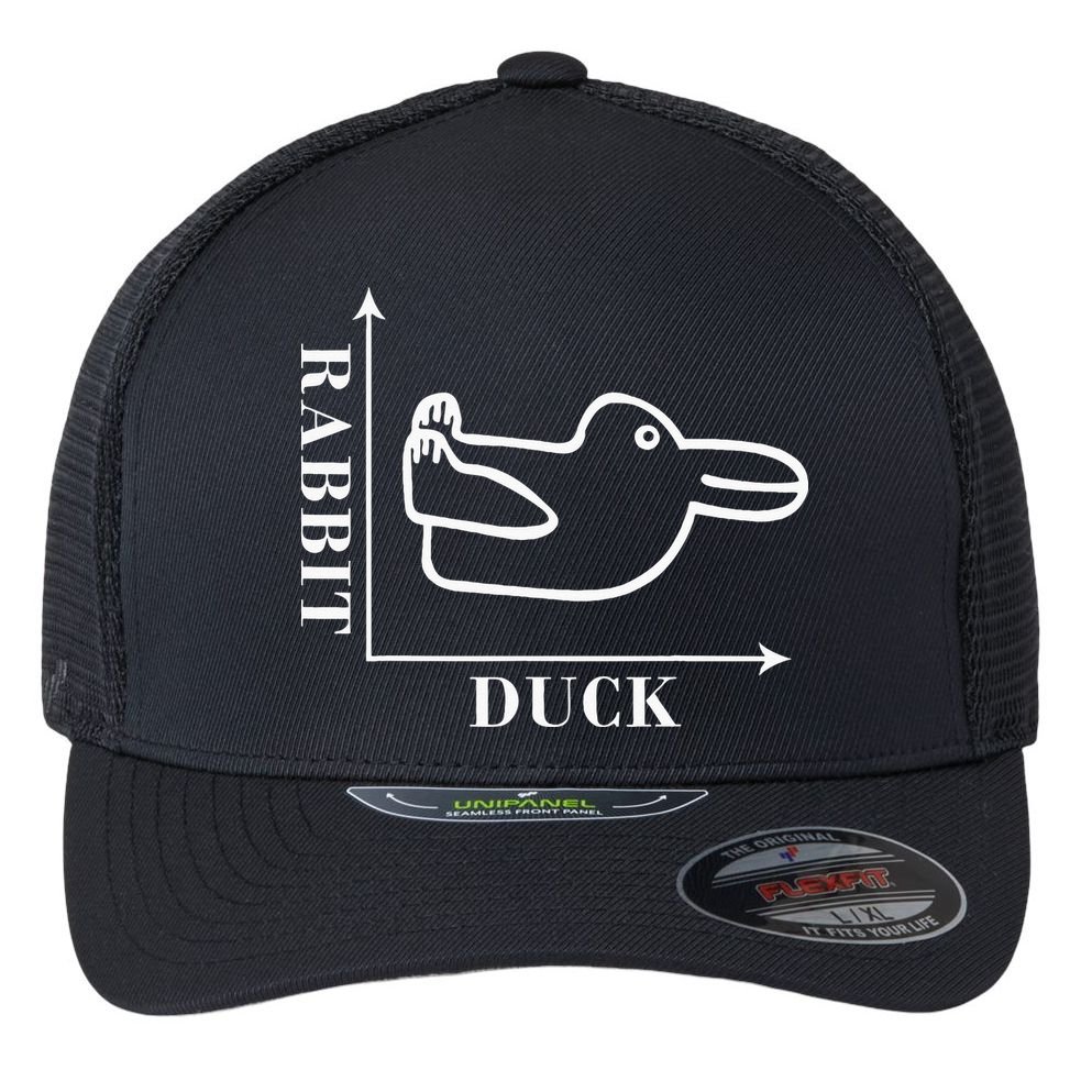 Philosophy Wittgenstein Rabbit Duck Illusion Flexfit Unipanel Trucker Cap