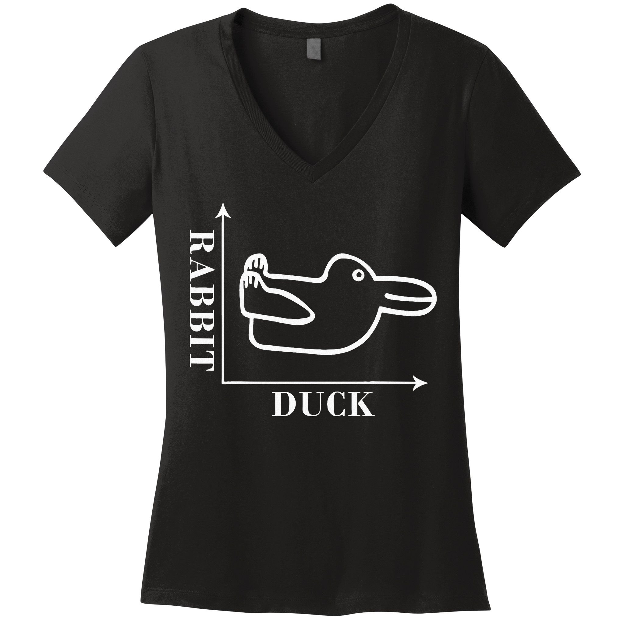 Philosophy Wittgenstein Rabbit Duck Illusion Women's V-Neck T-Shirt