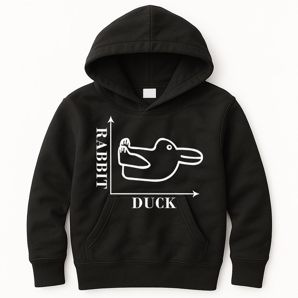 Philosophy Wittgenstein Rabbit Duck Illusion Kids Hoodie