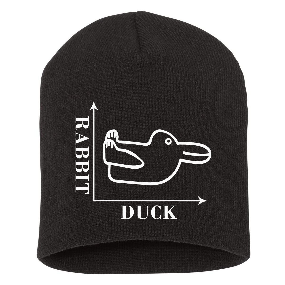 Philosophy Wittgenstein Rabbit Duck Illusion Short Acrylic Beanie