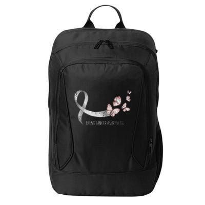 Pretty White Ribbon Support Lung Cancer Awareness City Backpack