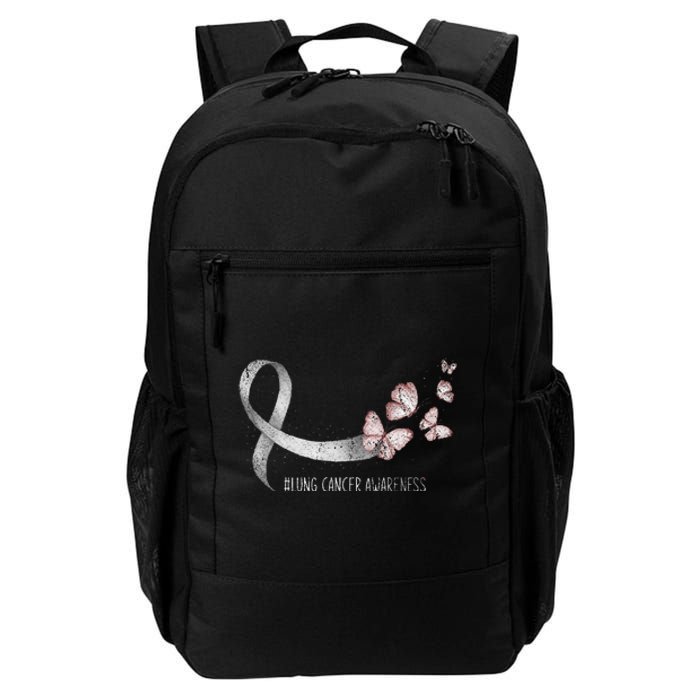 Pretty White Ribbon Support Lung Cancer Awareness Daily Commute Backpack