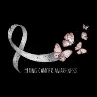 Pretty White Ribbon Support Lung Cancer Awareness Drawstring Bag