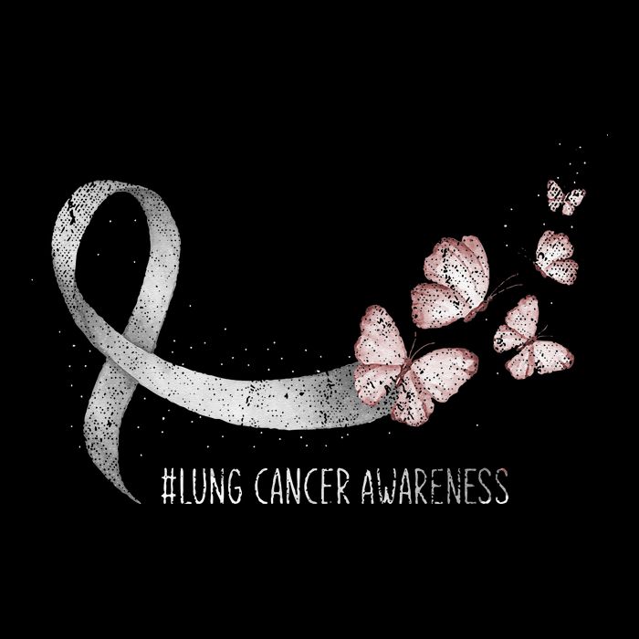 Pretty White Ribbon Support Lung Cancer Awareness Drawstring Bag