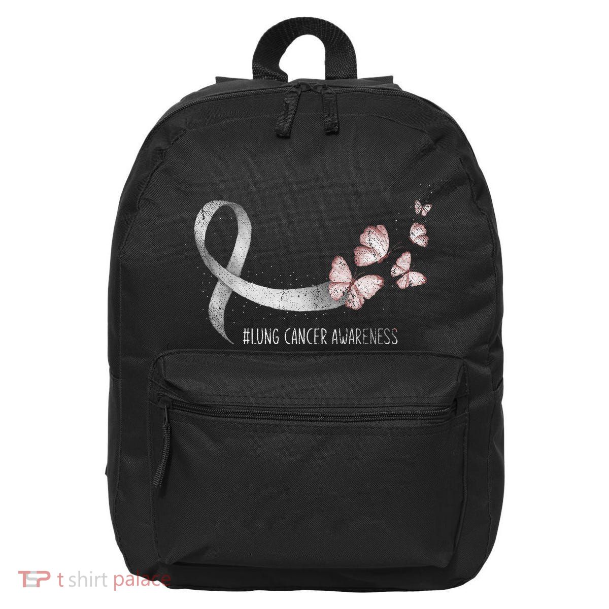 Pretty White Ribbon Support Lung Cancer Awareness 16 in Basic Backpack