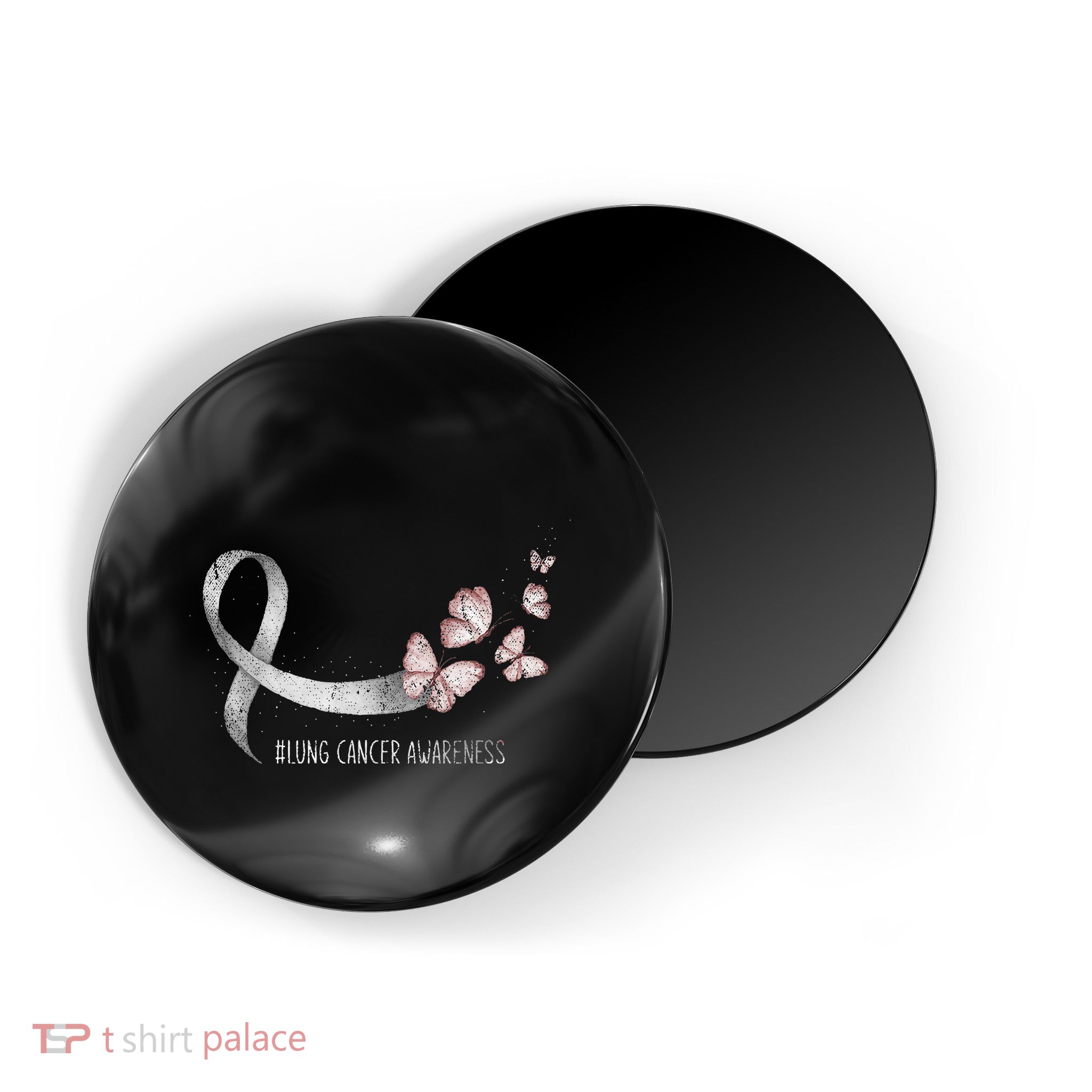 Pretty White Ribbon Support Lung Cancer Awareness Magnet
