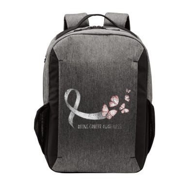 Pretty White Ribbon Support Lung Cancer Awareness Vector Backpack