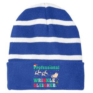 Professional Wrinkle Sleigher Aesthetic Nurse Xmas Cool Gift Striped Beanie with Solid Band