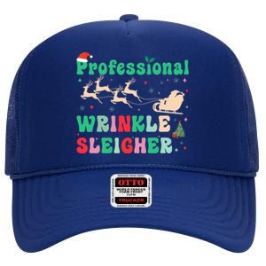 Professional Wrinkle Sleigher Aesthetic Nurse Xmas Cool Gift High Crown Mesh Back Trucker Hat