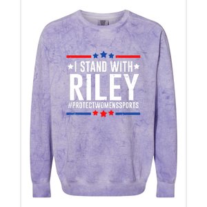 Protect Women Sports I Stand With Riley Colorblast Crewneck Sweatshirt