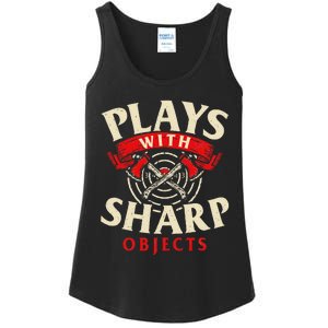 Plays With Sharp Objects Axe Throwing Hatchet Lumberjack Ladies Essential Tank