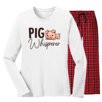 Pig Whisperer Shirts Gift For Pig Lover Women's Long Sleeve Flannel Pajama Set 