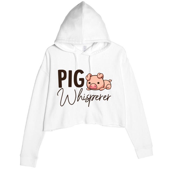 Pig Whisperer Shirts Gift For Pig Lover Crop Fleece Hoodie