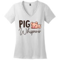 Pig Whisperer Shirts Gift For Pig Lover Women's V-Neck T-Shirt