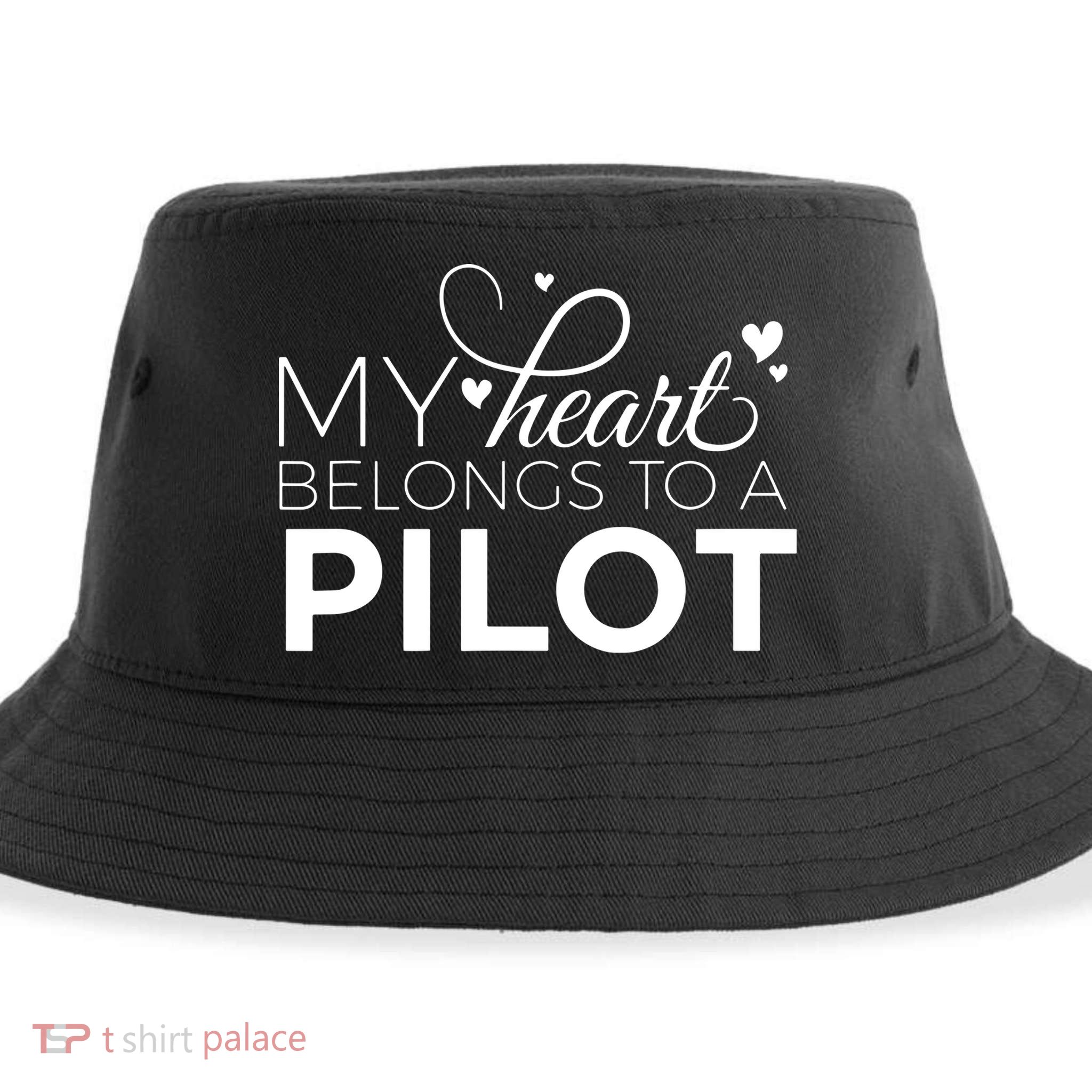 Pilot Wife Shirts My Heart Belongs To A Pilot Pilot Gift Sustainable Bucket Hat