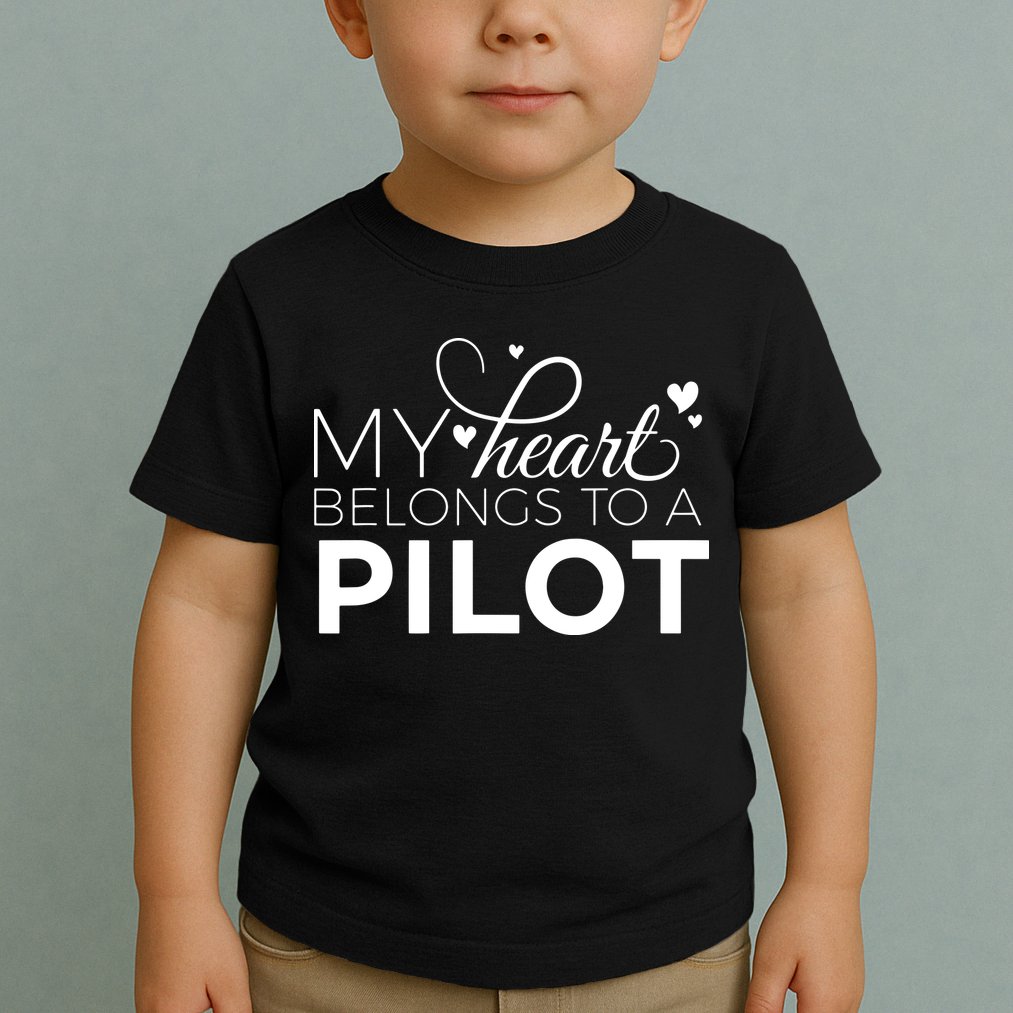 Pilot Wife Shirts My Heart Belongs To A Pilot Pilot Gift Toddler T-Shirt