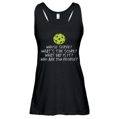 Pickleball Whose Serve Whats Score Pickle Ball Women Ladies Essential Flowy Tank