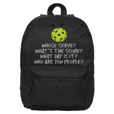 Pickleball Whose Serve Whats Score Pickle Ball Women 16 in Basic Backpack