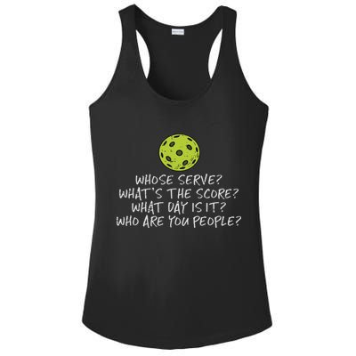 Pickleball Whose Serve Whats Score Pickle Ball Women Ladies PosiCharge Competitor Racerback Tank