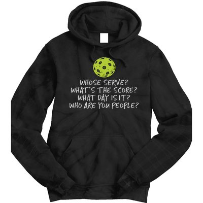 Pickleball Whose Serve Whats Score Pickle Ball Women Tie Dye Hoodie