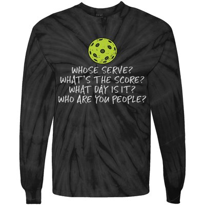 Pickleball Whose Serve Whats Score Pickle Ball Women Tie-Dye Long Sleeve Shirt