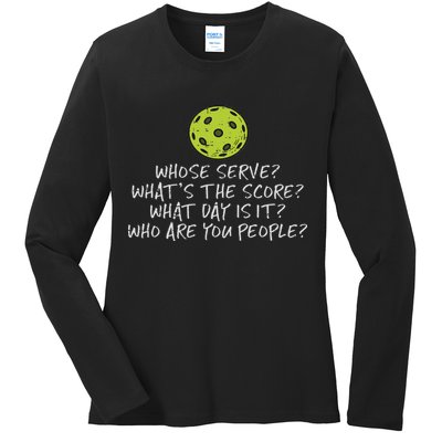 Pickleball Whose Serve Whats Score Pickle Ball Women Ladies Long Sleeve Shirt