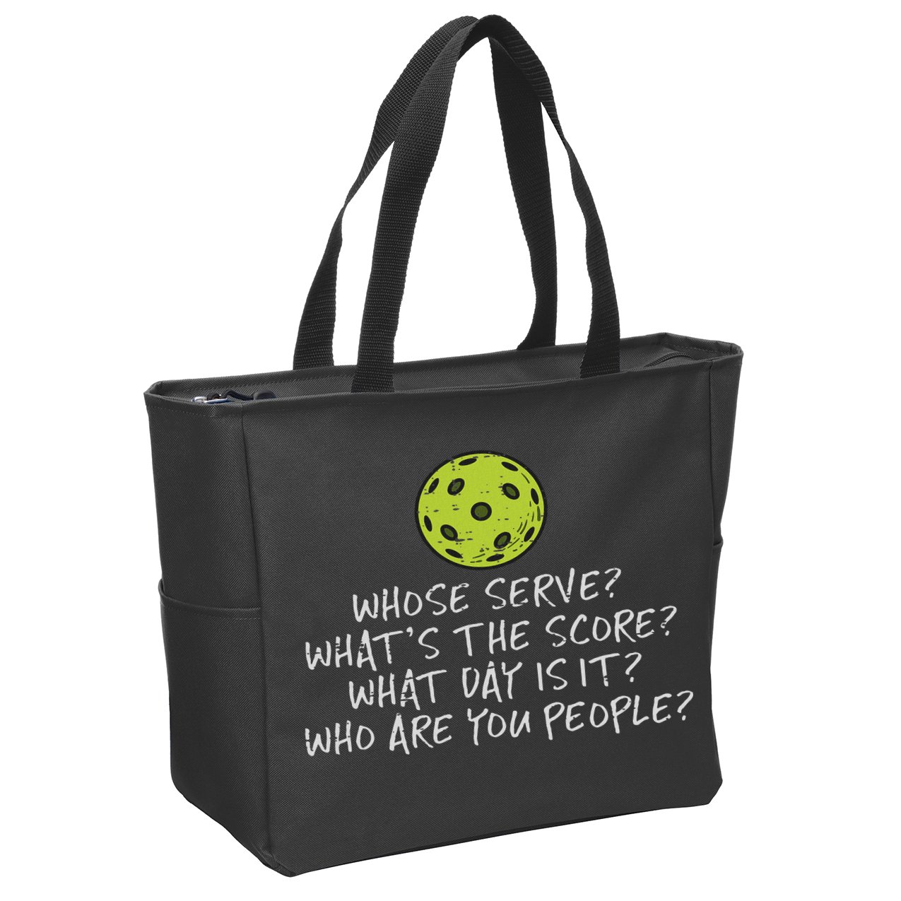 Pickleball Whose Serve Whats Score Pickle Ball Women Zip Tote Bag