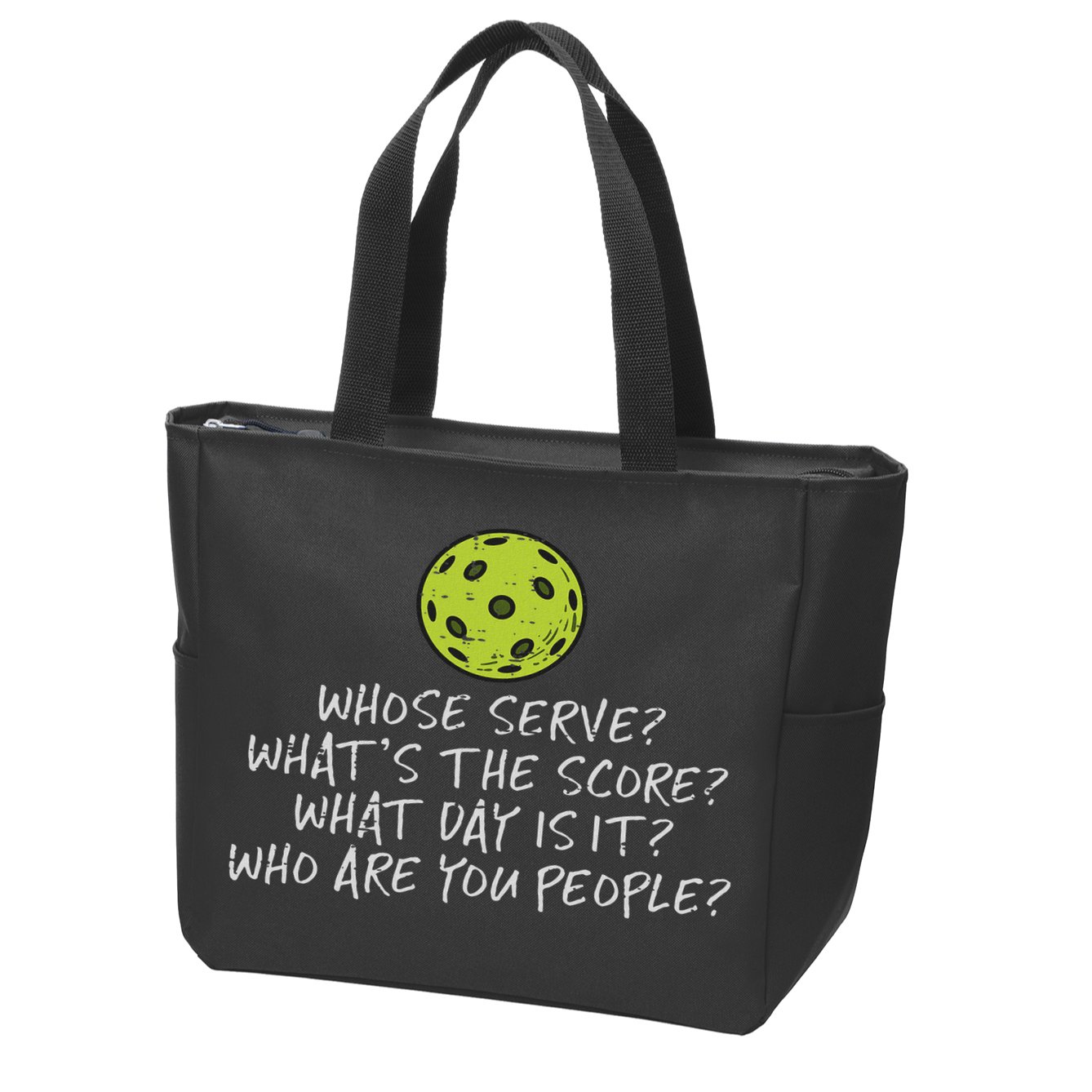 Pickleball Whose Serve Whats Score Pickle Ball Women Zip Tote Bag