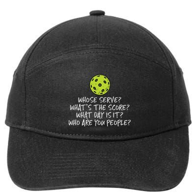 Pickleball Whose Serve Whats Score Pickle Ball 7-Panel Snapback Hat
