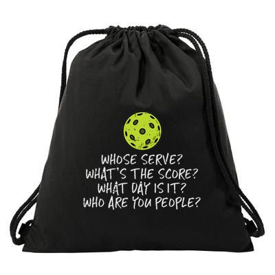 Pickleball Whose Serve Whats Score Pickle Ball Drawstring Bag