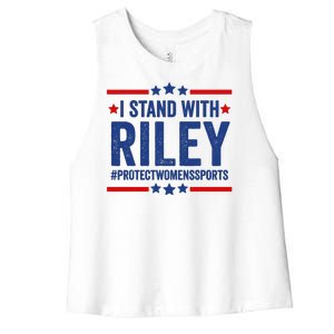 Protect Womens Sports I Stand With Riley Women's Racerback Cropped Tank