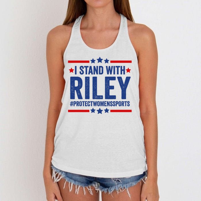 Protect Womens Sports I Stand With Riley Women's Knotted Racerback Tank