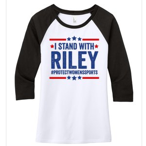 Protect Womens Sports I Stand With Riley Women's Tri-Blend 3/4-Sleeve Raglan Shirt