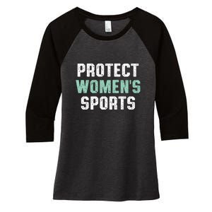 Protect Womens Sports Support Riley Gaines Women's Tri-Blend 3/4-Sleeve Raglan Shirt