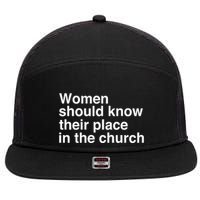 Protestia Women Should Know Their Place In The Church 7 Panel Mesh Trucker Snapback Hat