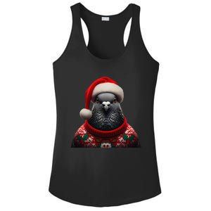 Pigeon With Santa Hat Christmas Xmas Bird Lover Owner Funny Ladies PosiCharge Competitor Racerback Tank