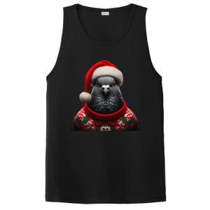 Pigeon With Santa Hat Christmas Xmas Bird Lover Owner Funny PosiCharge Competitor Tank