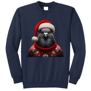 Pigeon With Santa Hat Christmas Xmas Bird Lover Owner Funny Sweatshirt