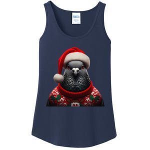 Pigeon With Santa Hat Christmas Xmas Bird Lover Owner Funny Ladies Essential Tank