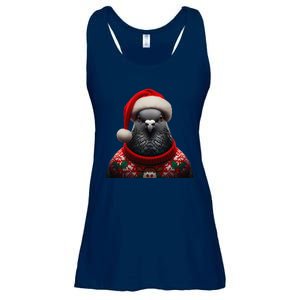 Pigeon With Santa Hat Christmas Xmas Bird Lover Owner Funny Ladies Essential Flowy Tank