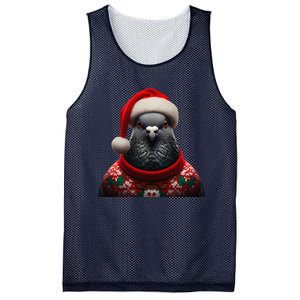 Pigeon With Santa Hat Christmas Xmas Bird Lover Owner Funny Mesh Reversible Basketball Jersey Tank