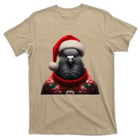 Pigeon With Santa Hat Christmas Xmas Bird Lover Owner Funny T-Shirt