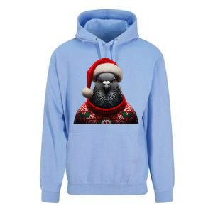 Pigeon With Santa Hat Christmas Xmas Bird Lover Owner Funny Unisex Surf Hoodie