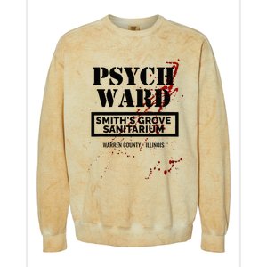 Psych Ward Sanitarium Maniac Psychopath Costume Halloween Colorblast Crewneck Sweatshirt