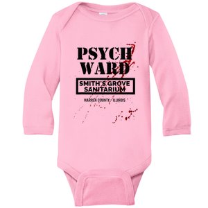 Psych Ward Sanitarium Maniac Psychopath Costume Halloween Baby Long Sleeve Bodysuit