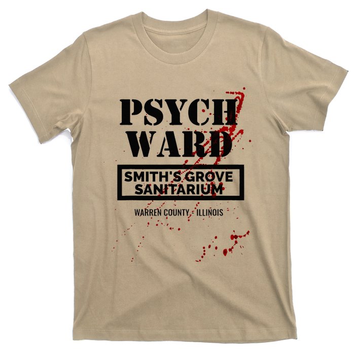 Psych Ward Sanitarium Maniac Psychopath Costume Halloween T-Shirt