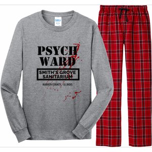 Psych Ward Sanitarium Maniac Psychopath Costume Halloween Long Sleeve Pajama Set