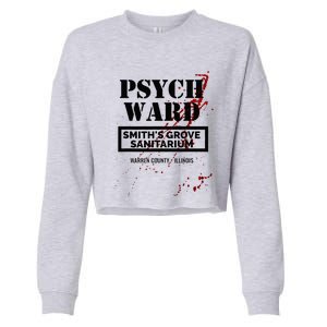 Psych Ward Sanitarium Maniac Psychopath Costume Halloween Cropped Pullover Crew