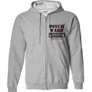 Psych Ward Sanitarium Maniac Psychopath Costume Halloween Full Zip Hoodie