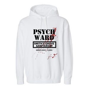 Psych Ward Sanitarium Maniac Psychopath Costume Halloween Garment-Dyed Fleece Hoodie